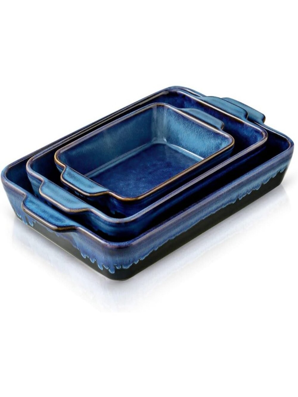 Ceramic Bakeware Set - 3-Piece Casserole & Lasagna Pan, 9x13, Reactive Glaze